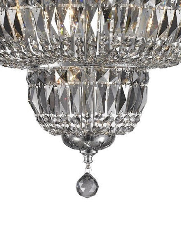 Empress Flush Mount Basket Chandelier - CHROME & SMOKE - W:50cm