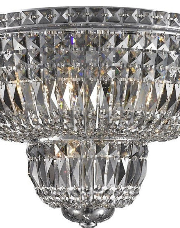 Empress Flush Mount Basket Chandelier - CHROME & SMOKE - W:50cm