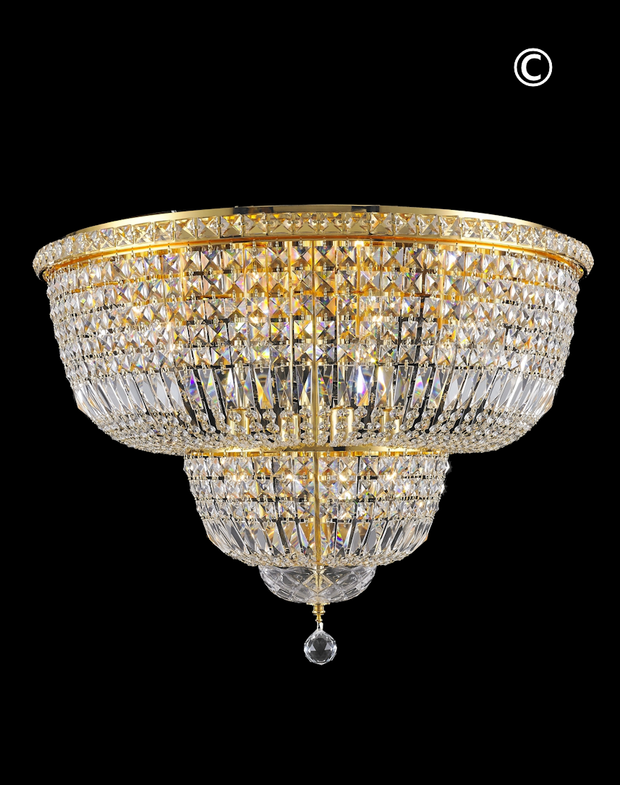 Empress Flush Mount Basket Chandelier - GOLD - W:70cm - Designer Chandelier 