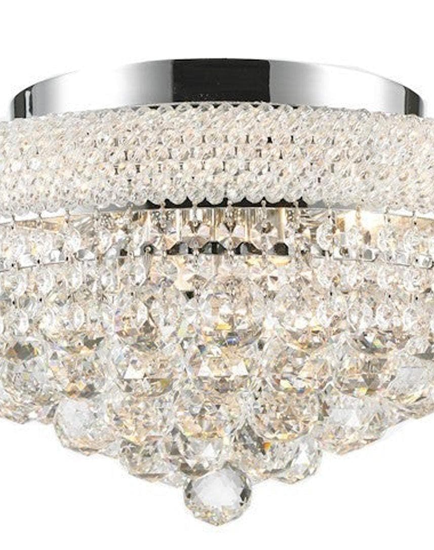 Royal Empress Flush Mount Basket Chandelier - Chrome - W:40cm - Designer Chandelier Australia