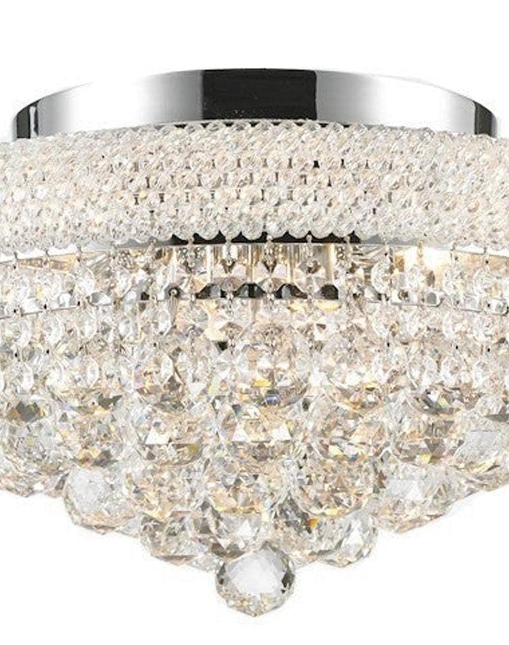 Royal Empress Flush Mount Basket Chandelier - Chrome - W:40cm - Designer Chandelier Australia