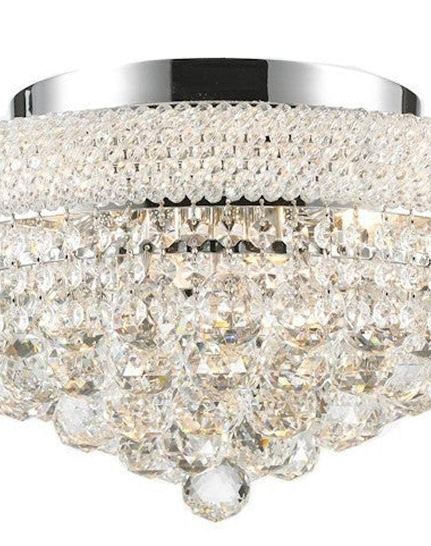 Royal Empress Flush Mount Basket Chandelier - Chrome - W:40cm