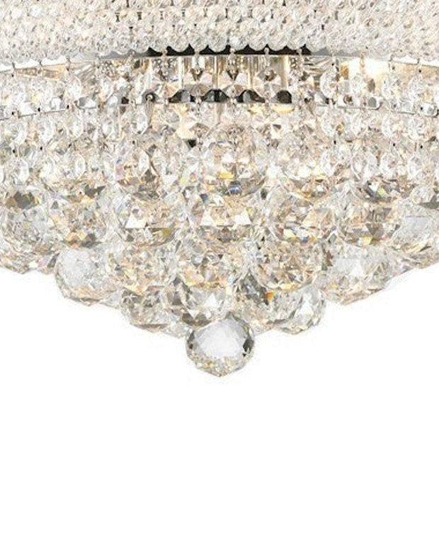 Royal Empress Flush Mount Basket Chandelier - Chrome - W:40cm