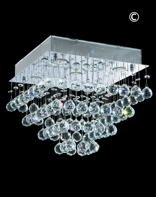 Square Cluster LED Flush Mount Crystal Chandelier - Width:40cm Height:36cm - Designer Chandelier 