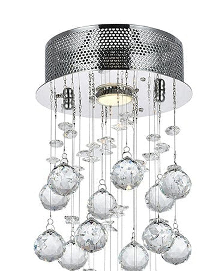 Round Cluster LED Crystal Chandelier - Width:20cm Height:60cm - Designer Chandelier Australia