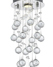 Round Cluster LED Crystal Chandelier - Width:20cm Height:60cm