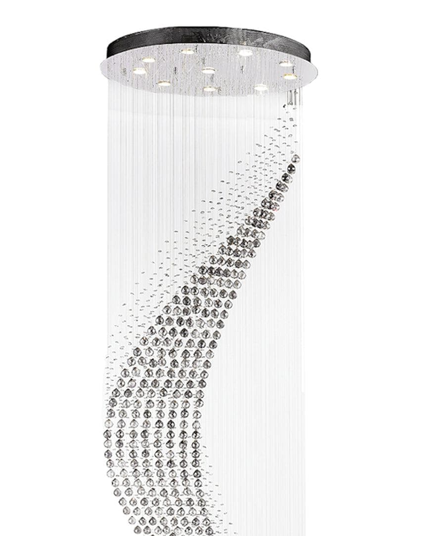 Contemporary Wave LED Chandelier - SMOKE - W:80cm H:260cm
