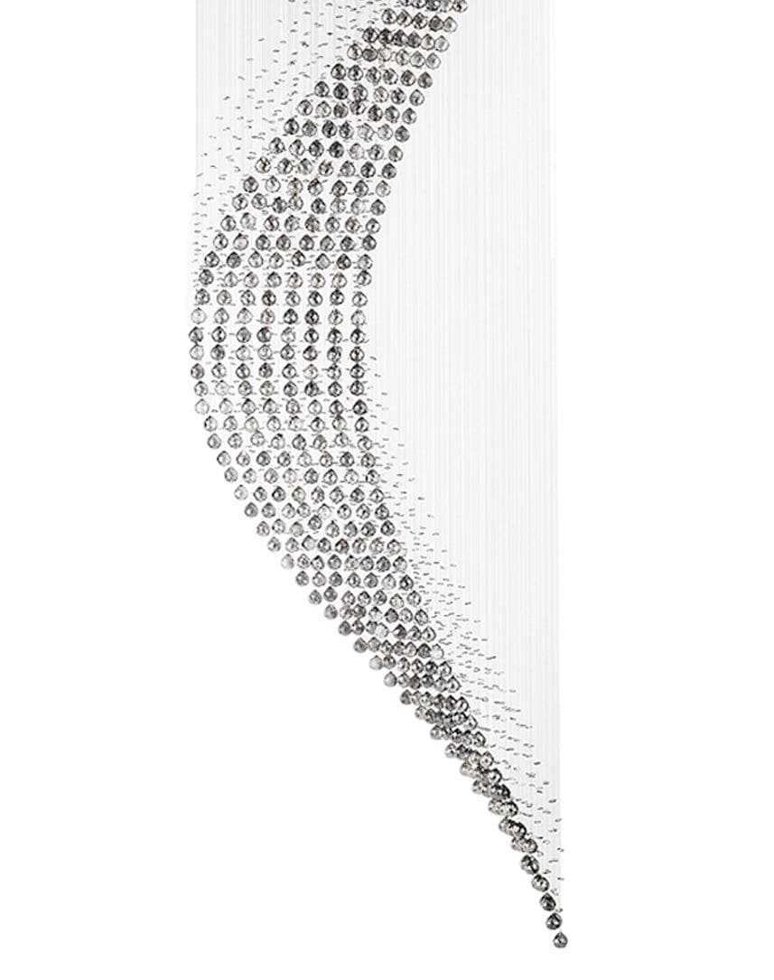 Contemporary Wave LED Chandelier - SMOKE - W:80cm H:260cm