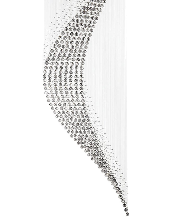 Contemporary Wave LED Chandelier - SMOKE - W:80cm H:260cm