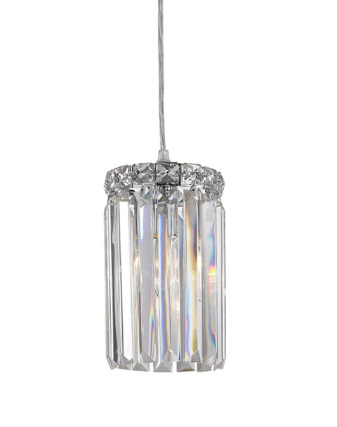 Modular Single Light Pendant - Round - Height 20cm - Chrome Fixtures