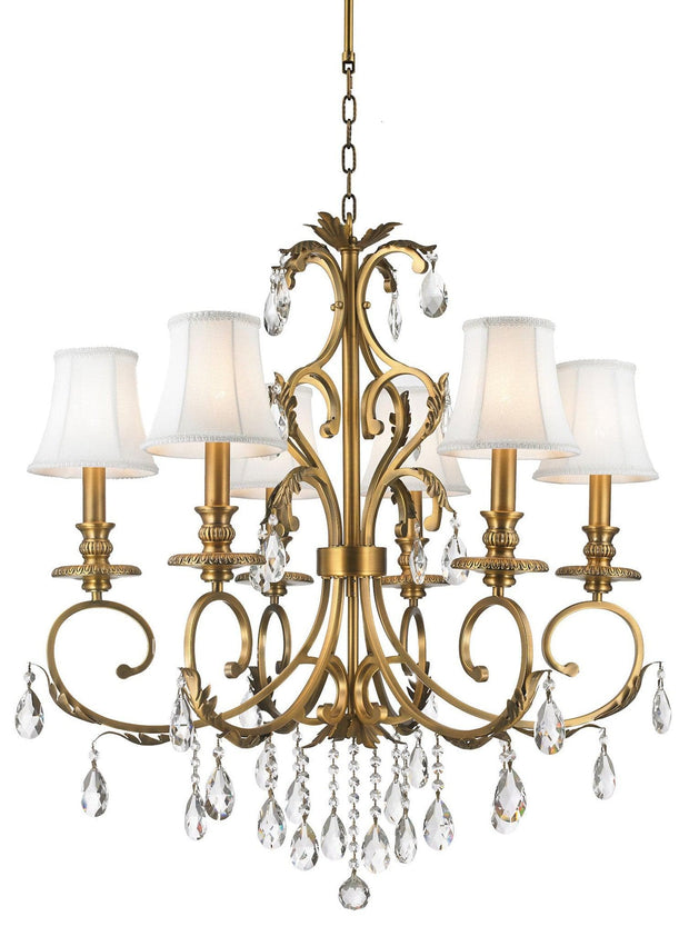 ARIA - Hampton 6 Arm Chandelier - Brass