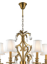 ARIA - Hampton 6 Arm Chandelier - Brass