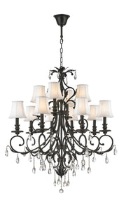 ARIA - Hampton 12 Arm Chandelier - Dark Bronze - Designer Chandelier 