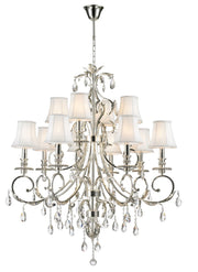 ARIA - Hampton 12 Arm Chandelier - Silver Plated - Designer Chandelier 