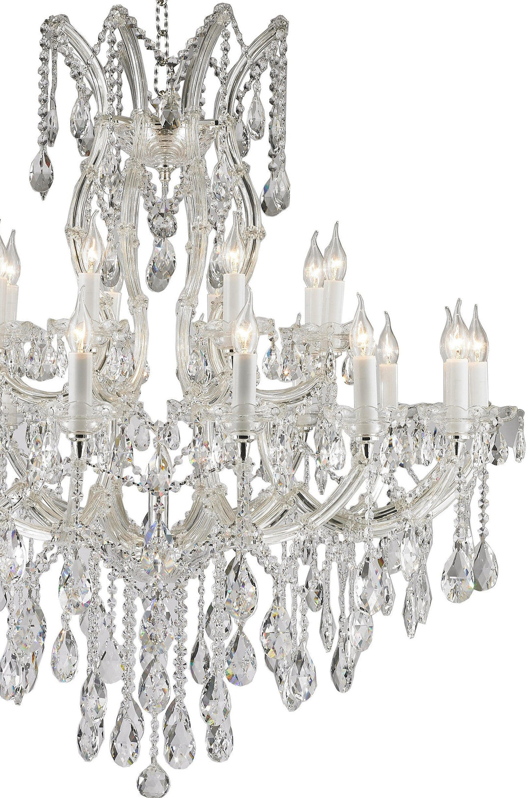 Maria Theresa Crystal Chandelier 24 Light - Silver Plated