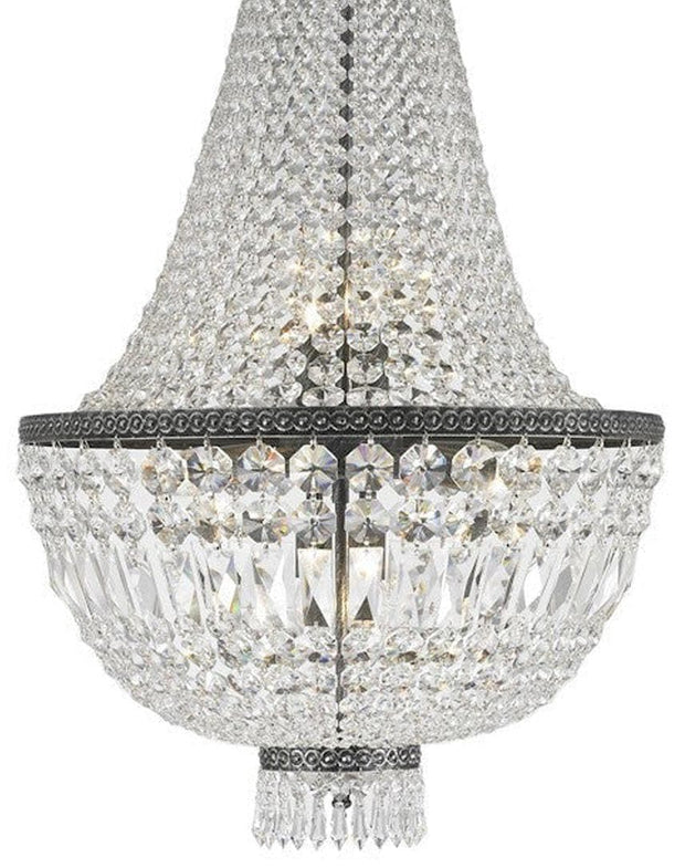 French Basket Chandelier - Antique SILVER - 8 Light