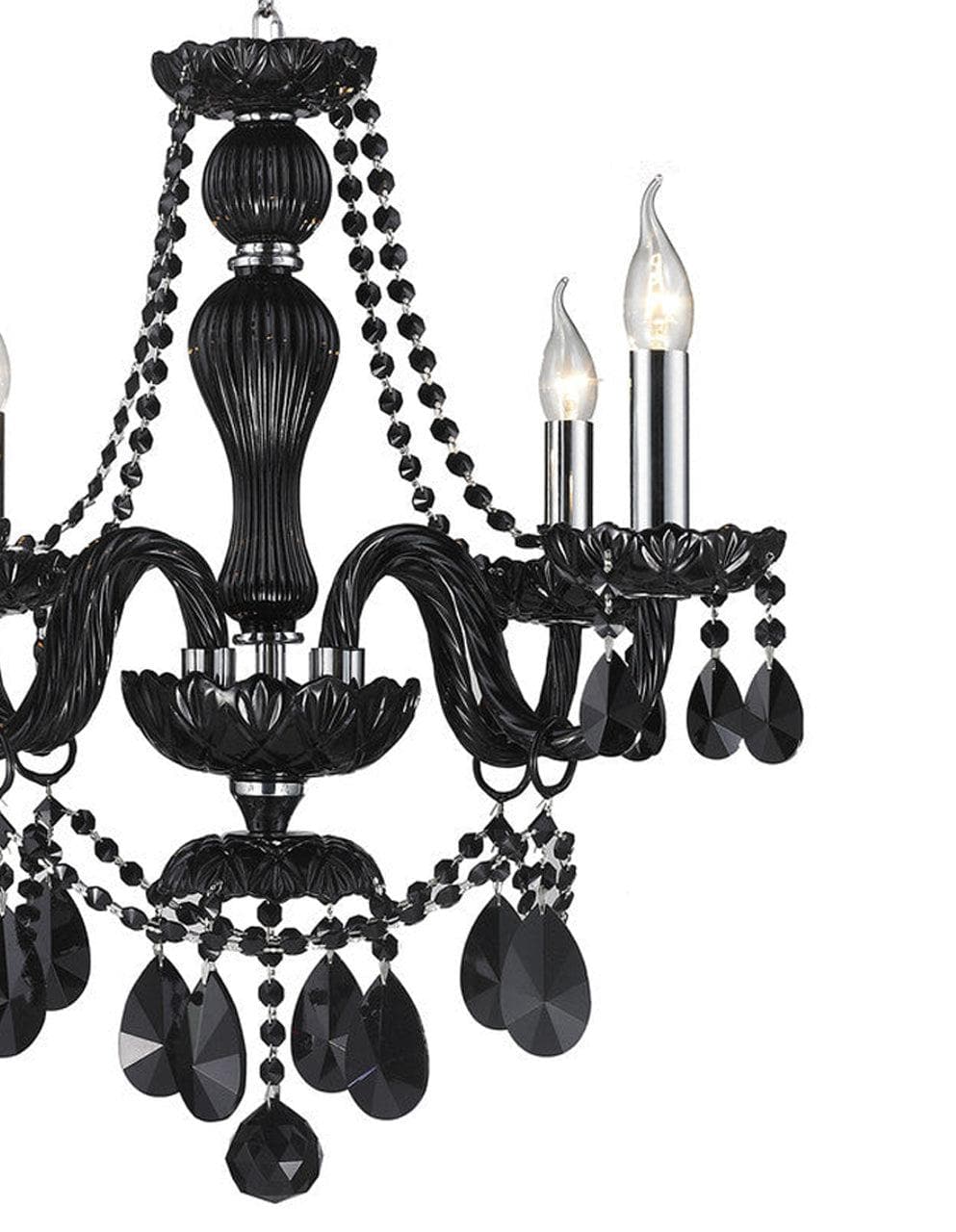 Jet Black Bohemian Chandelier - 4 ARM - Designer Chandelier Australia