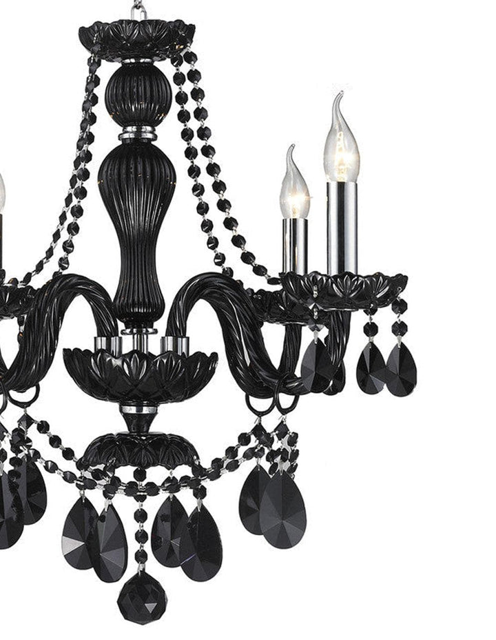 Jet Black Bohemian Chandelier - 4 ARM - Designer Chandelier Australia