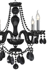 Jet Black Bohemian Chandelier - 4 ARM