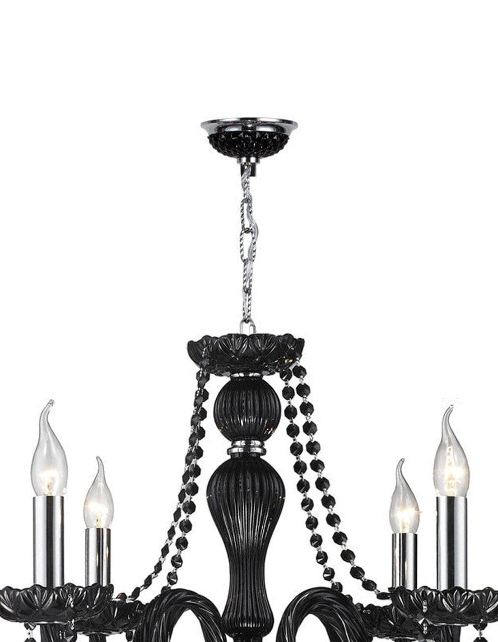 Jet Black Bohemian Chandelier - 4 ARM - Designer Chandelier Australia