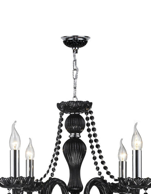 Jet Black Bohemian Chandelier - 4 ARM
