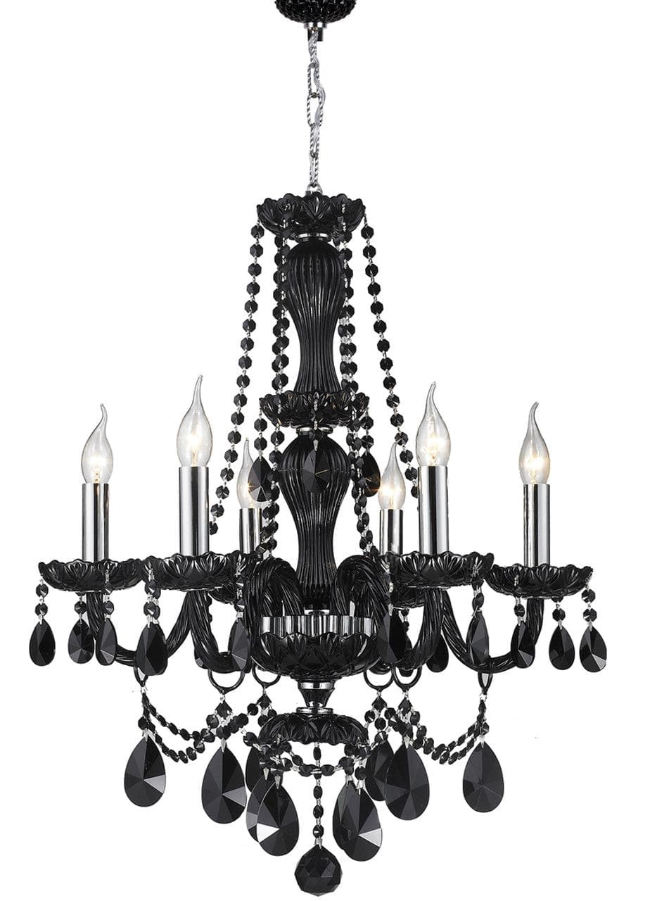 Jet Black Bohemian Chandelier - 6 ARM - Designer Chandelier Australia