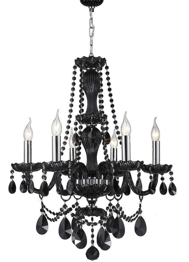 Jet Black Bohemian Chandelier - 6 ARM