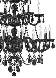 Jet Black Bohemian Chandelier - 21 ARM