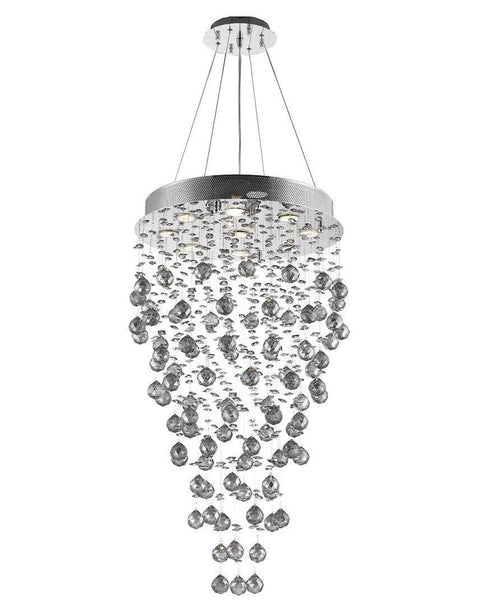Round Cluster LED Crystal Chandelier -SMOKE - Width:50cm Height:90cm - Designer Chandelier 