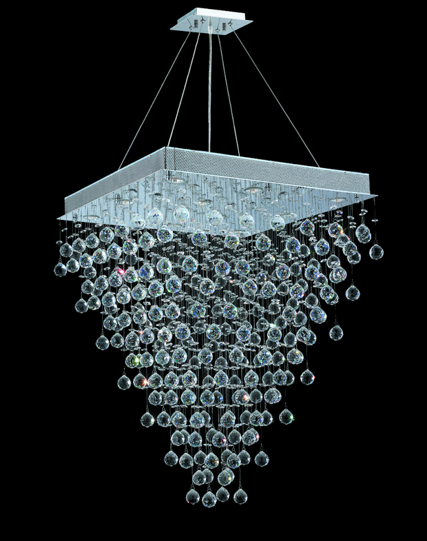 Square Cluster LED Crystal Chandelier - Width:70cm Height:90cm - Designer Chandelier 