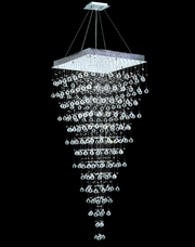 Square Cluster LED Crystal Chandelier - Width:70cm Height:180cm - Designer Chandelier 