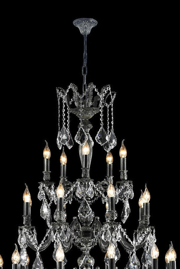 AMERICANA 25 Light Crystal Chandelier - Antique SILVER