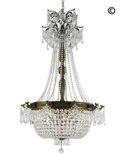 Regency Basket Chandelier -  Antique Bronze Style - W:75cm H:125cm - Designer Chandelier 