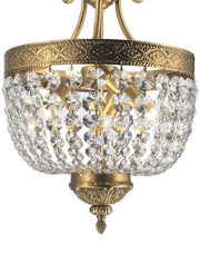 Florence Basket Chandelier - Solid Brass Finish - W:30cm H:46cm