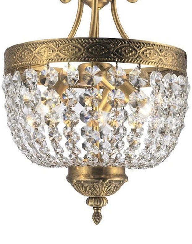 Florence Basket Chandelier - Solid Brass Finish - W:30cm H:46cm