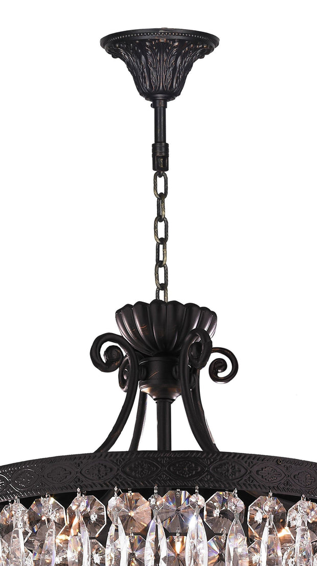 Florence Basket Chandelier -  Flemish Brass Finish- W:40cm H:50cm