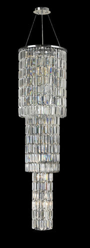 Modena Entrance Crystal Pendant Light - 3 Tier Round - W:40cm H:160cm - Designer Chandelier 