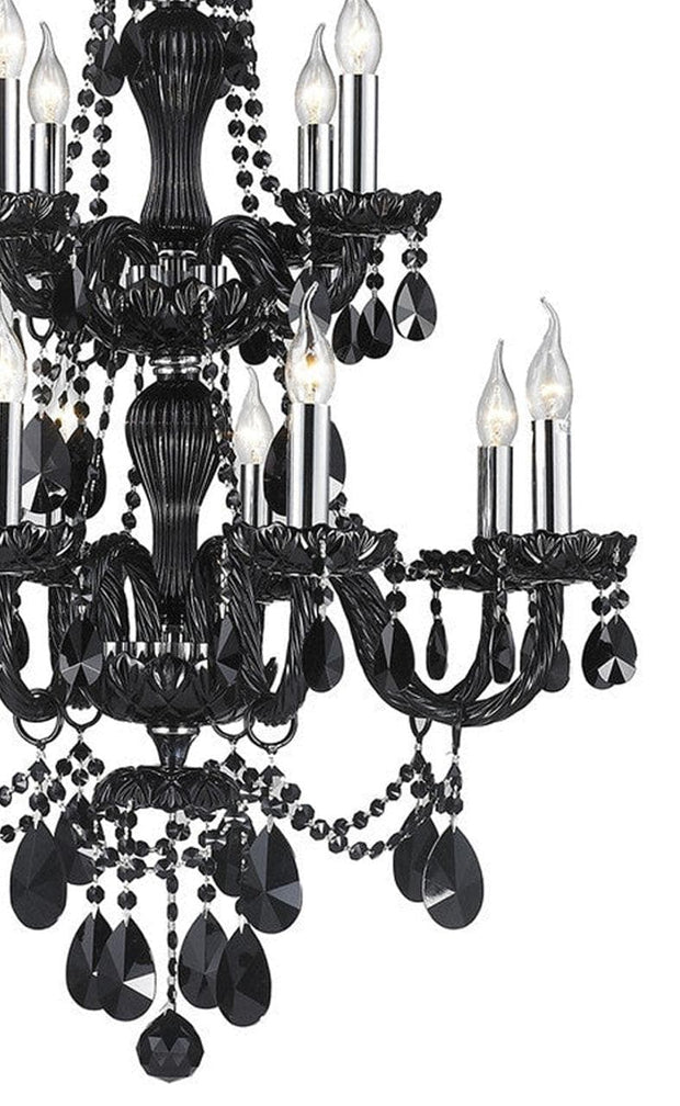 Jet Black Bohemian Chandelier - 12 ARM