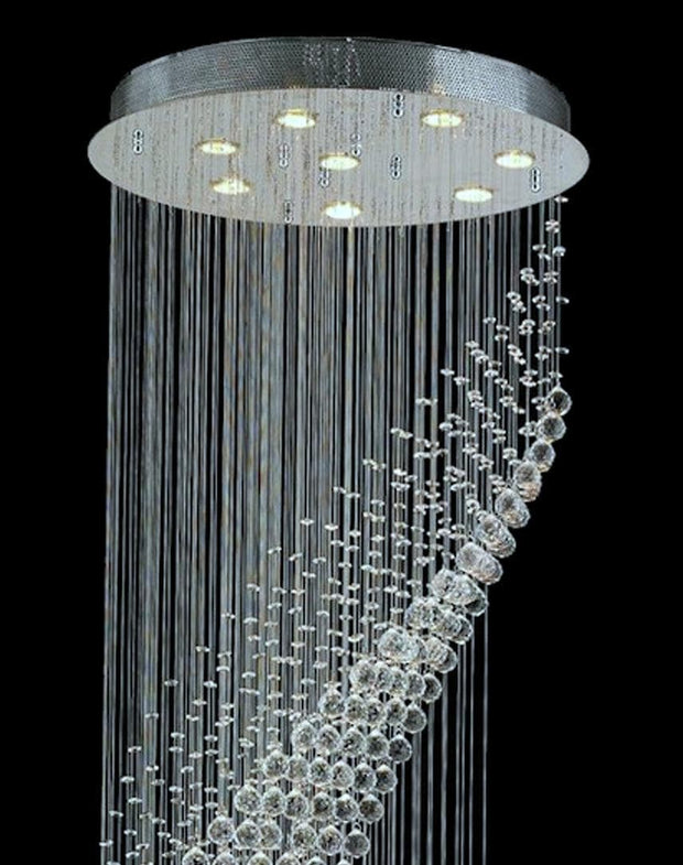 Contemporary Wave LED Chandelier - W:60cm H:190cm