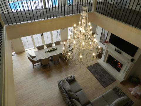 Bohemian Elegance 25 Light Crystal Chandelier- CHROME