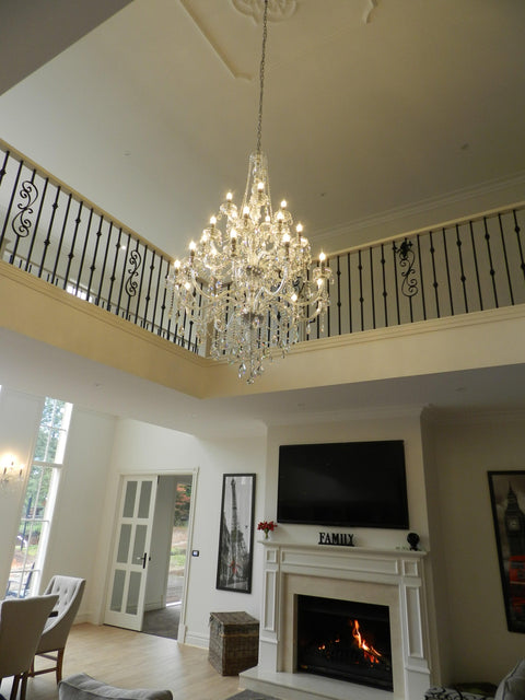 Bohemian Elegance 25 Light Crystal Chandelier- CHROME
