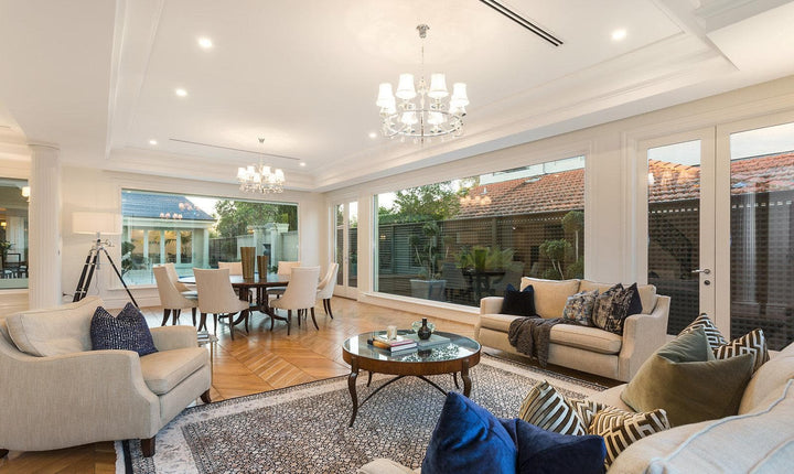 NewYork - Hampton Halo 8 Light Chandelier - Silver Plated - Designer Chandelier 