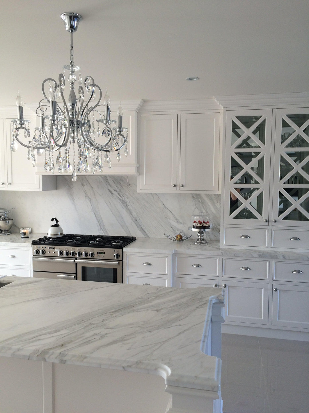 NewYork Princess 6 Arm Chandelier - W:62 - Chrome - Designer Chandelier Australia