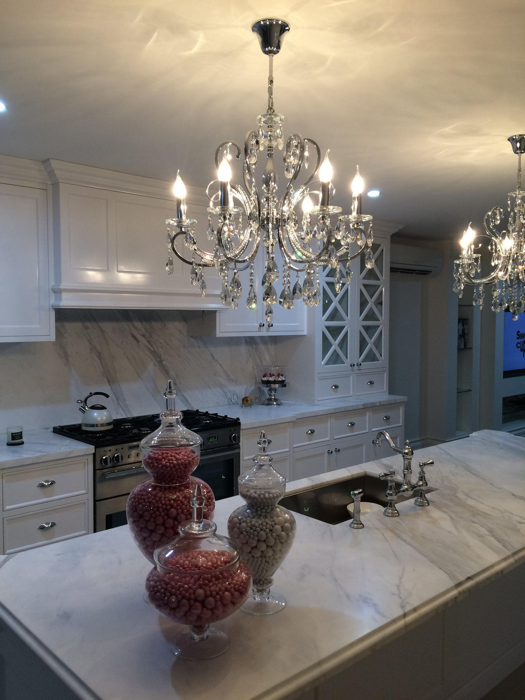 NewYork Princess 6 Arm Chandelier - W:62 - Chrome - Designer Chandelier Australia