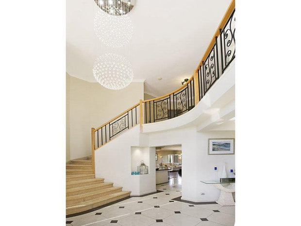 Double Full Ball LED Crystal Chandelier - Width:60cm Height:180cm