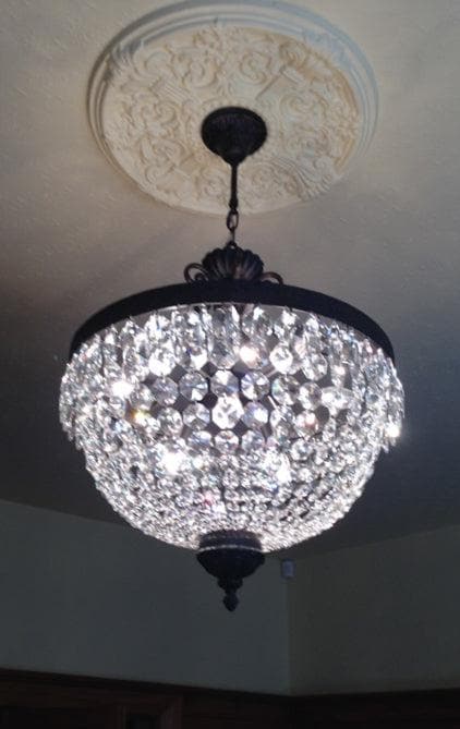 Florence Basket Chandelier - Flemish Brass Finish- W:30cm H:46cm - Designer Chandelier Australia