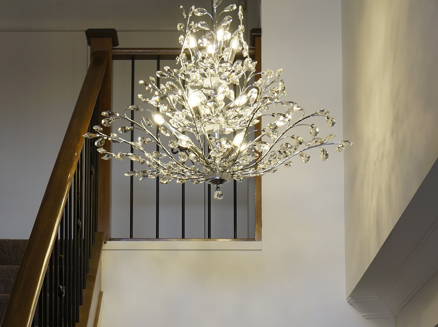 Willow Contemporary Leaf Chandelier - Large W:104cm - Chrome - Designer Chandelier Australia