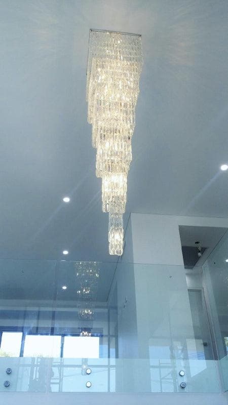 Modena Entrance Crystal Pendant Light - 5 Tier Round - W:40 H:170 - Designer Chandelier Australia