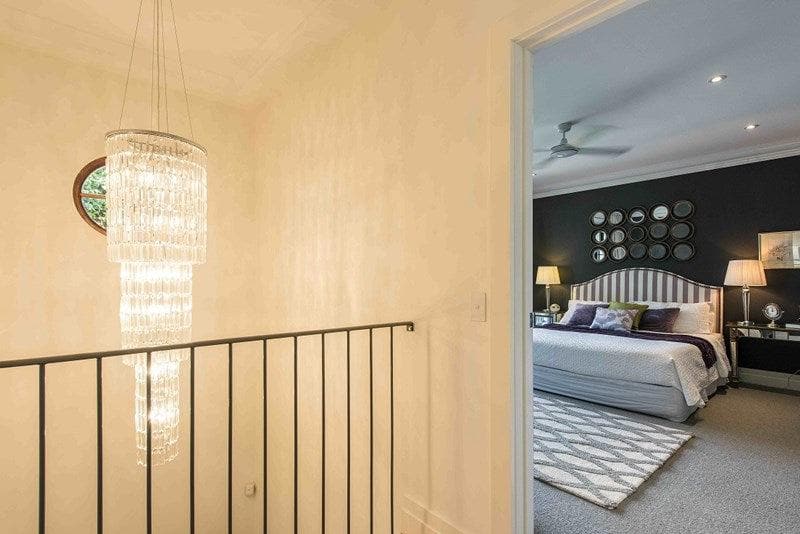 Modena Entrance Crystal Pendant Light - 3 Tier Round - W:40cm H:160cm - Designer Chandelier Australia