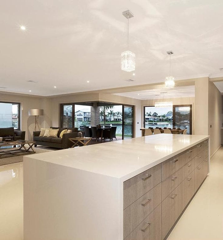 Modular Single Light Pendant - Square Chrome Fixture for Ceiling